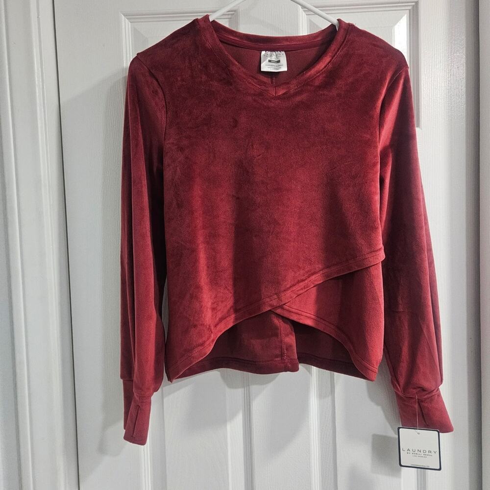 ❤️NWT❤️ Laundry By Shelli Segal Women's Burgundy Asymmetrical Sweatshirt